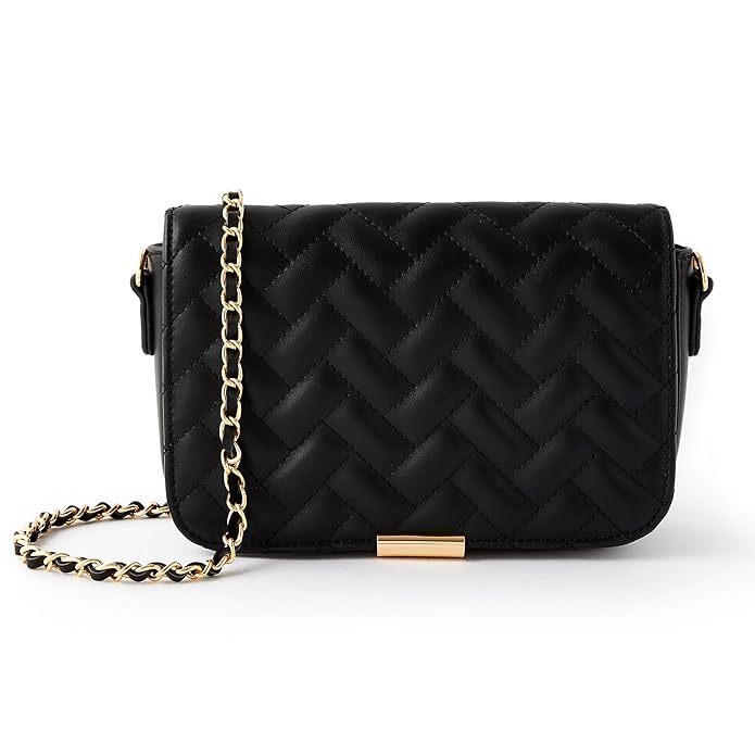 Women's Quinn Quilted Flap Opening Chain Sling Crossbody Bag | Ladies Purse Handbag | sling bag for woman